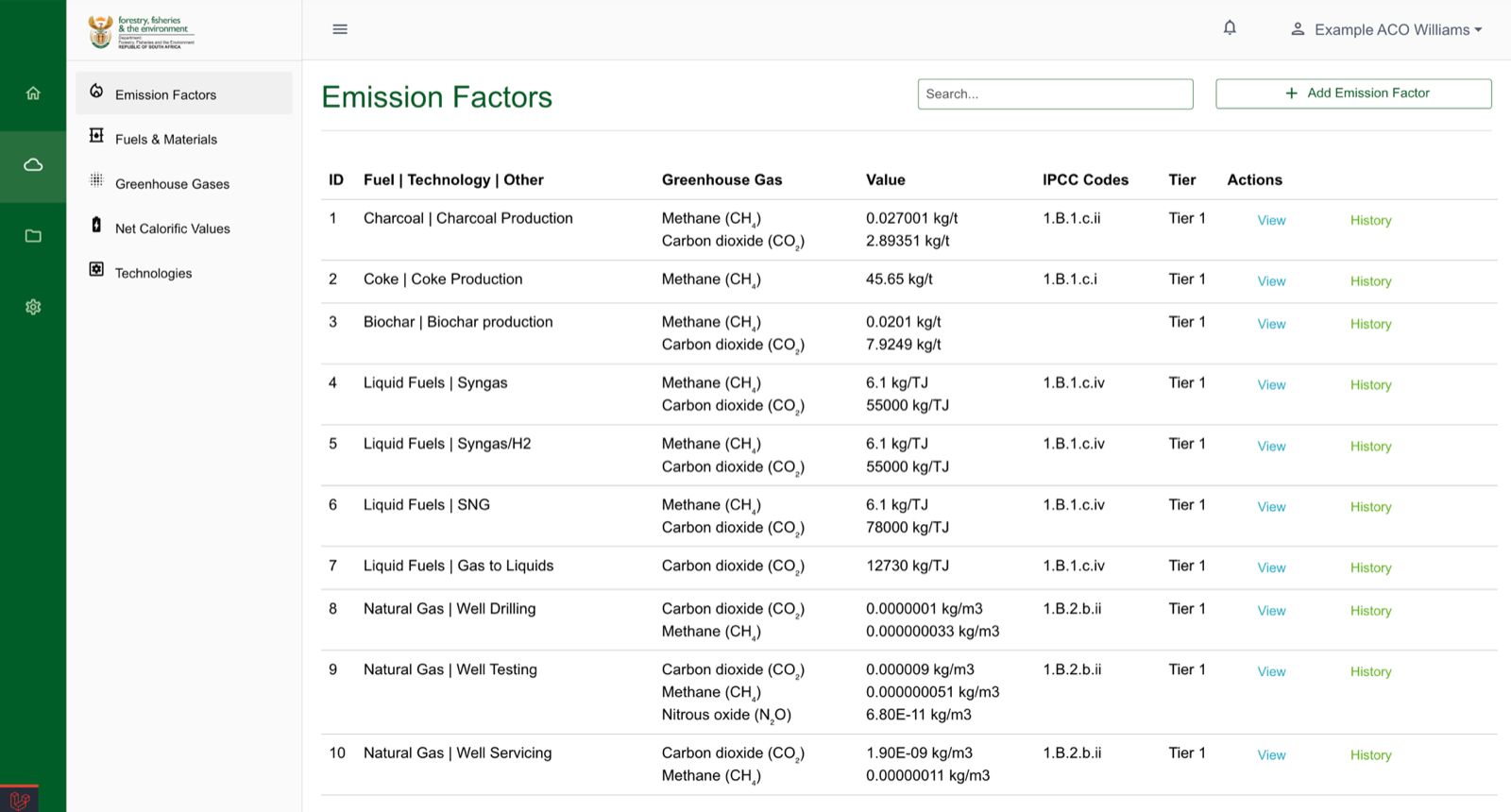 SAGERS – Government Emissions Platform screenshot 5