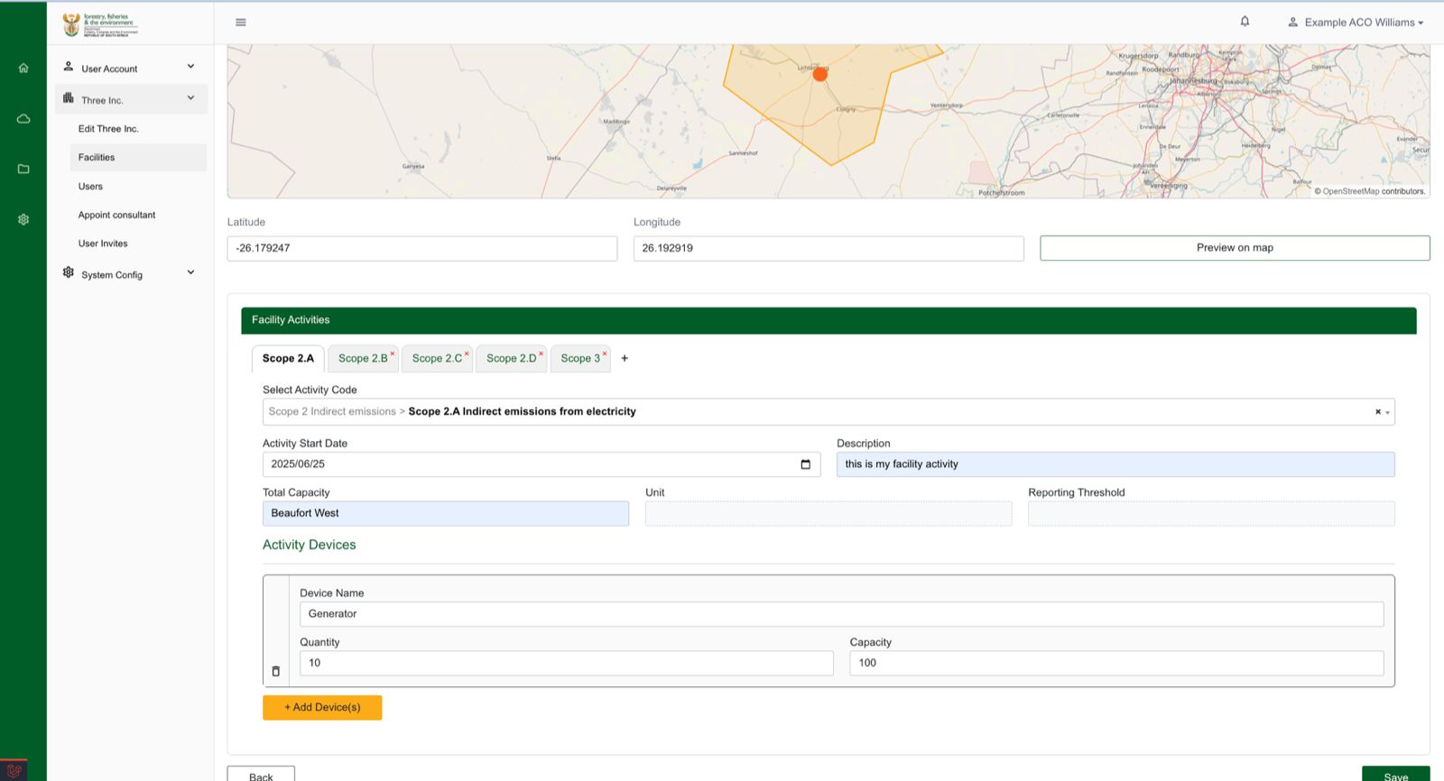 SAGERS – Government Emissions Platform screenshot 2