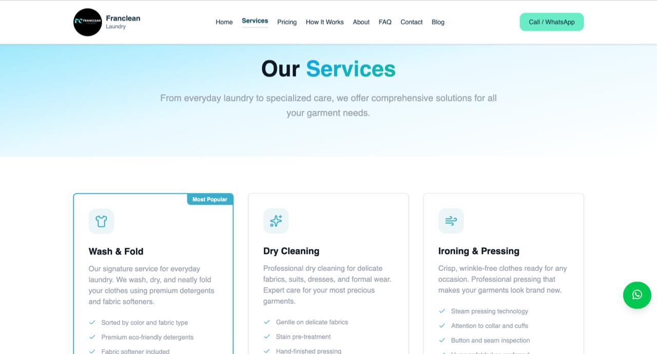 Franclean Laundry Services screenshot 3