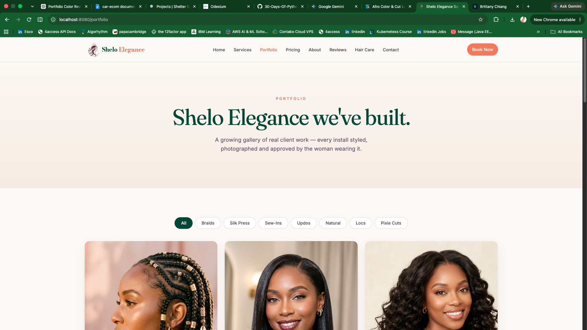 Shelo Elegance – Salon & Beauty Website screenshot 3